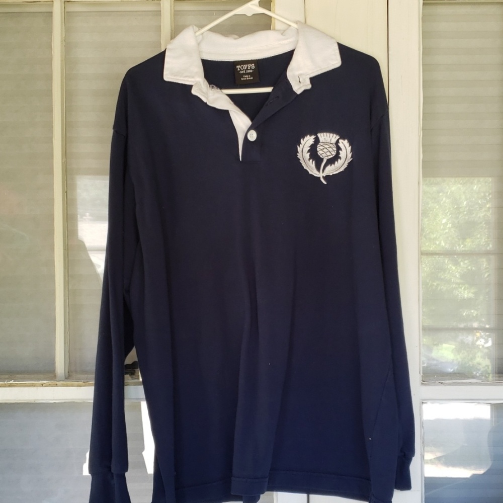 Long Sleeve Collared Toffs Embroidered Top